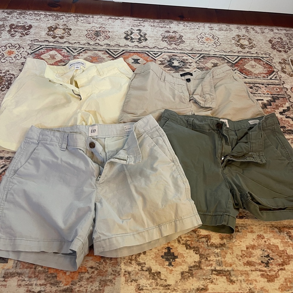 Women's Casual Shorts Lot- Tan, Cream, Light Blue and Army Green